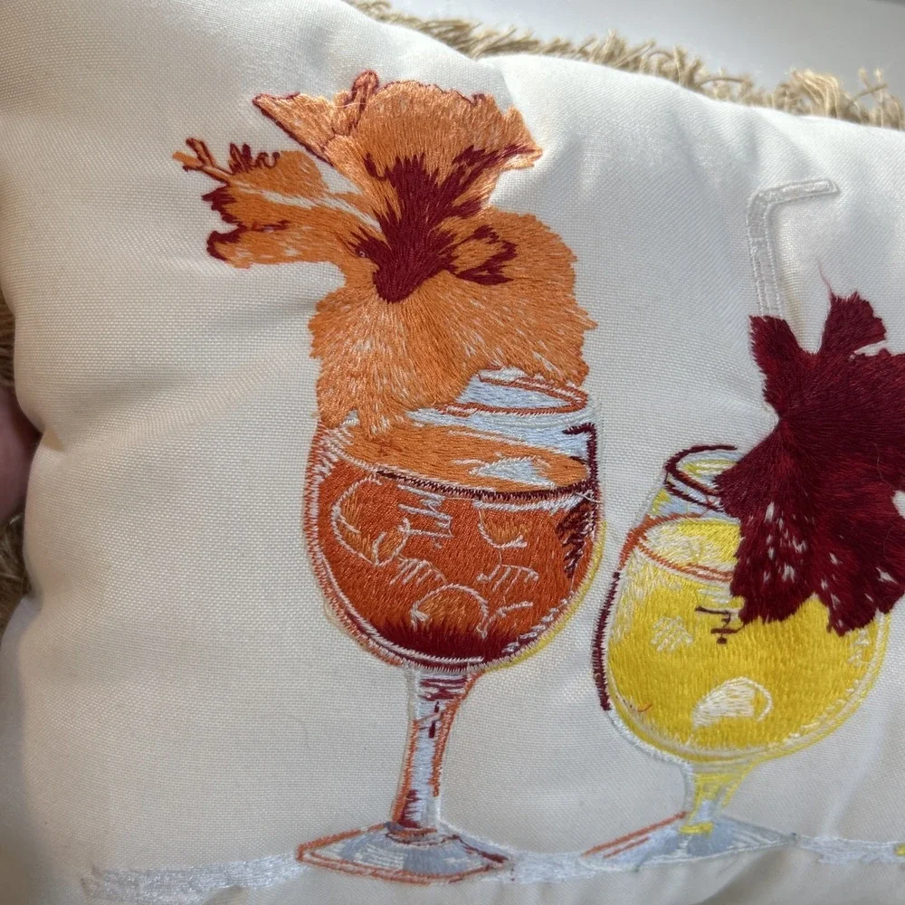 NWT‎ Tommy Bahama Rectangular Indoor/outdoor Pillow With Cocktail Happy Hour